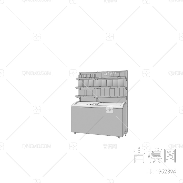 冰箱 便利店货架3D模型下载【ID:1952894】