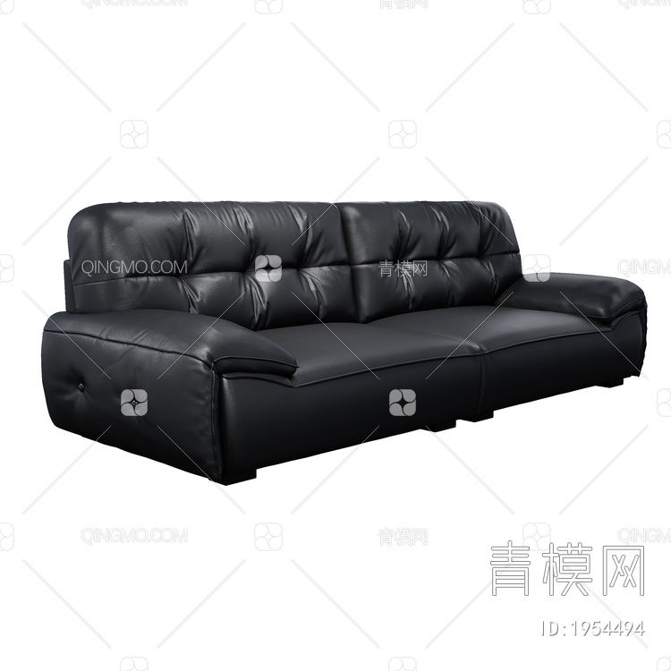皮革双人沙发3D模型下载【ID:1954494】