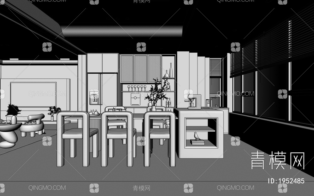 客餐厅3D模型下载【ID:1952485】