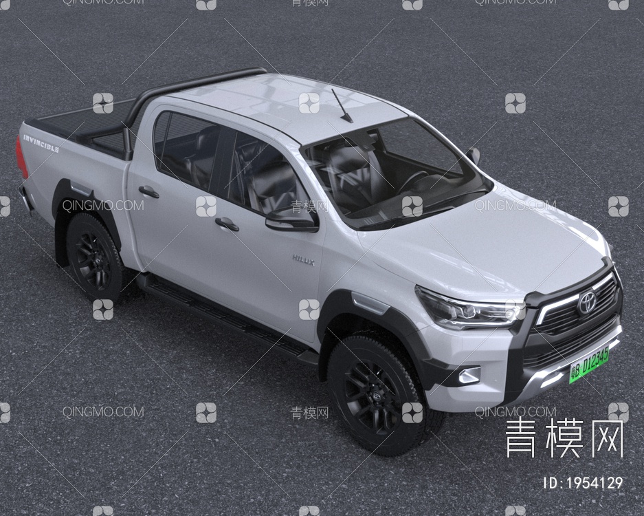 2022款丰田Hilux皮卡越野汽车低配版3D模型下载【ID:1954129】