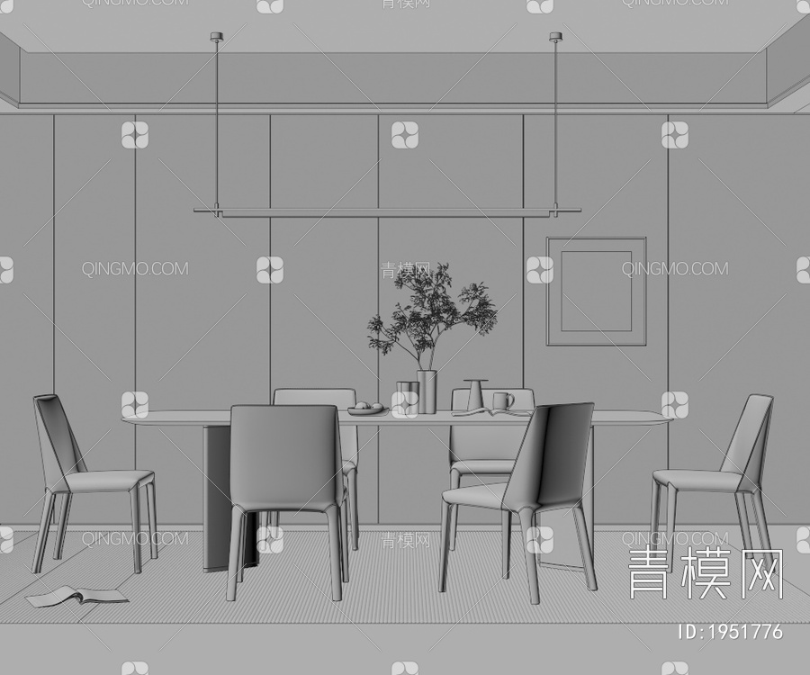 餐桌椅组合3D模型下载【ID:1951776】