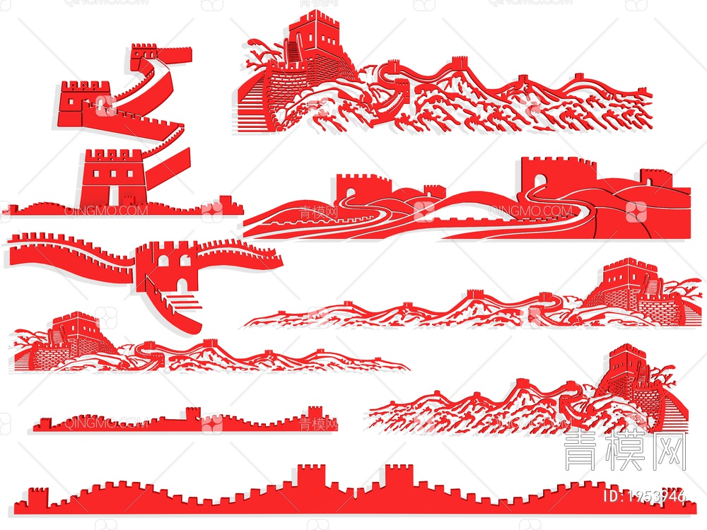 长城 墙饰3D模型下载【ID:1953946】