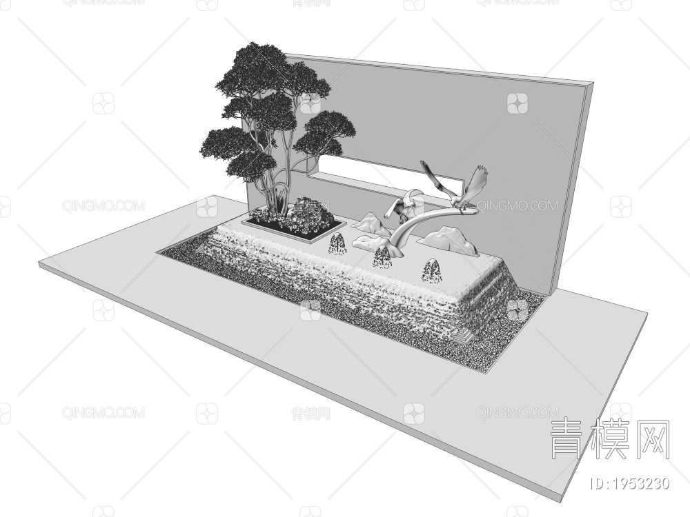 庭院景观墙3D模型下载【ID:1953230】