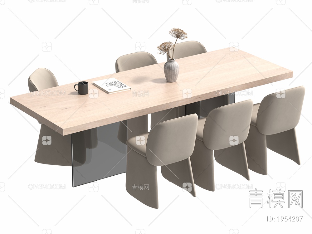 餐桌椅组合 餐桌SU模型下载【ID:1954207】