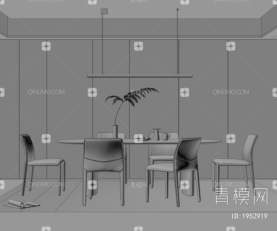 餐桌椅组合3D模型下载【ID:1952919】