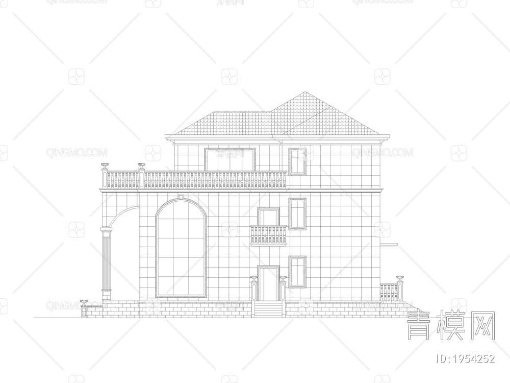 别墅方案图，别墅平面图，立面图【ID:1954252】