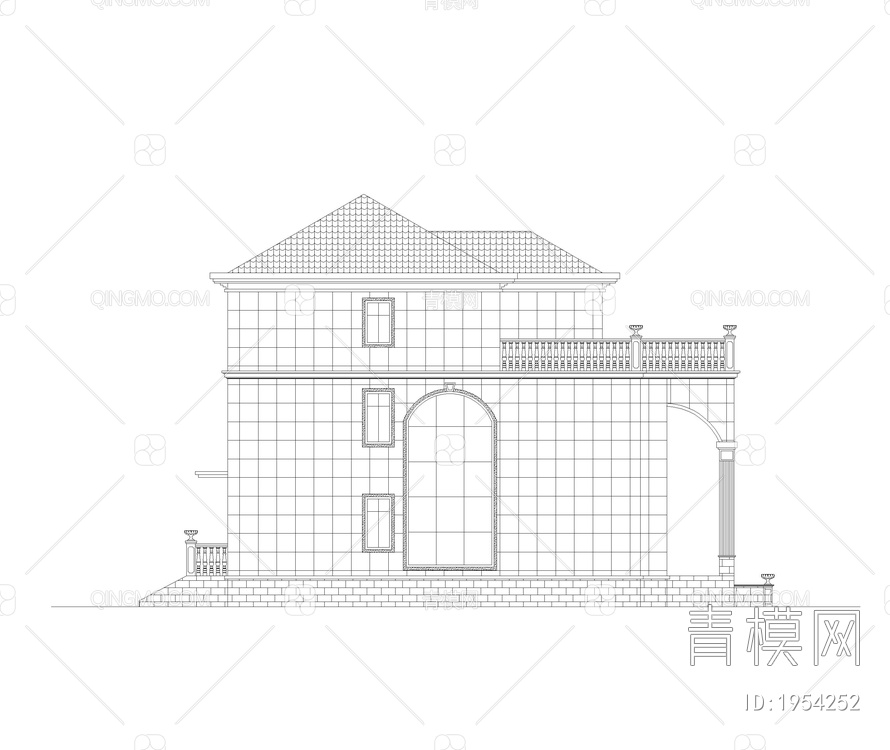 别墅方案图，别墅平面图，立面图【ID:1954252】