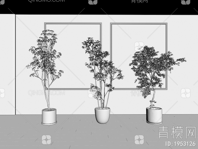 绿植盆栽3D模型下载【ID:1953126】
