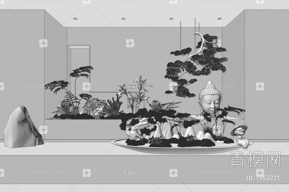 室内景观造景3D模型下载【ID:1953221】