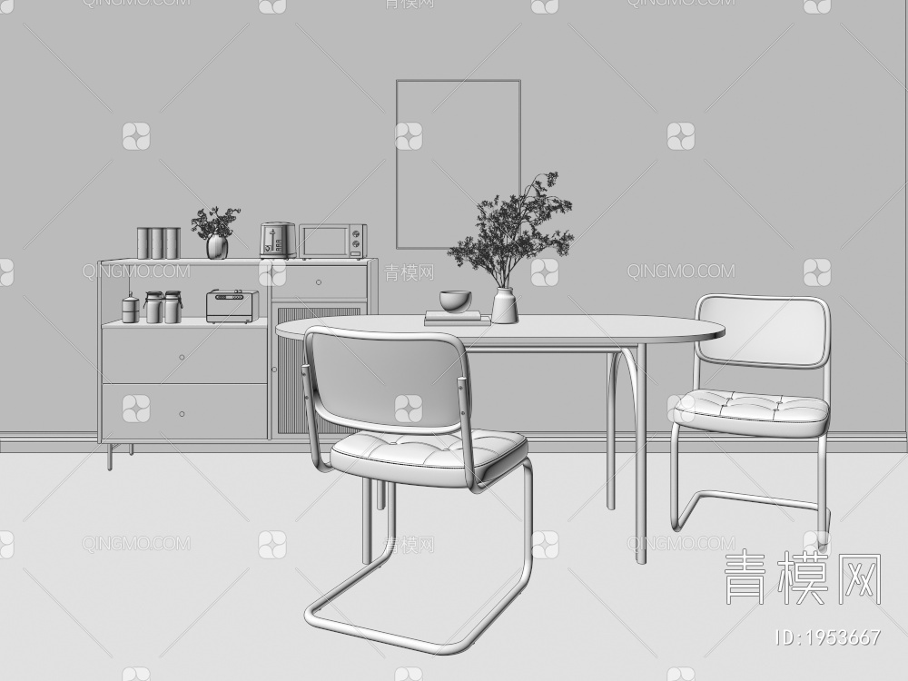 餐桌椅3D模型下载【ID:1953667】