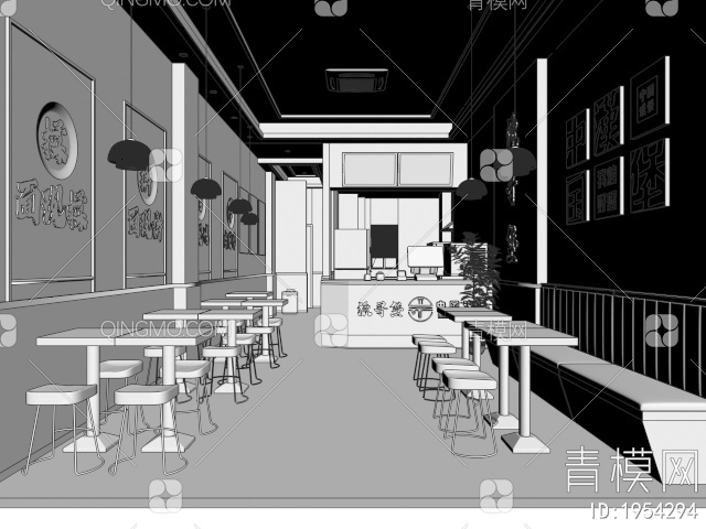 快餐厅3D模型下载【ID:1954294】