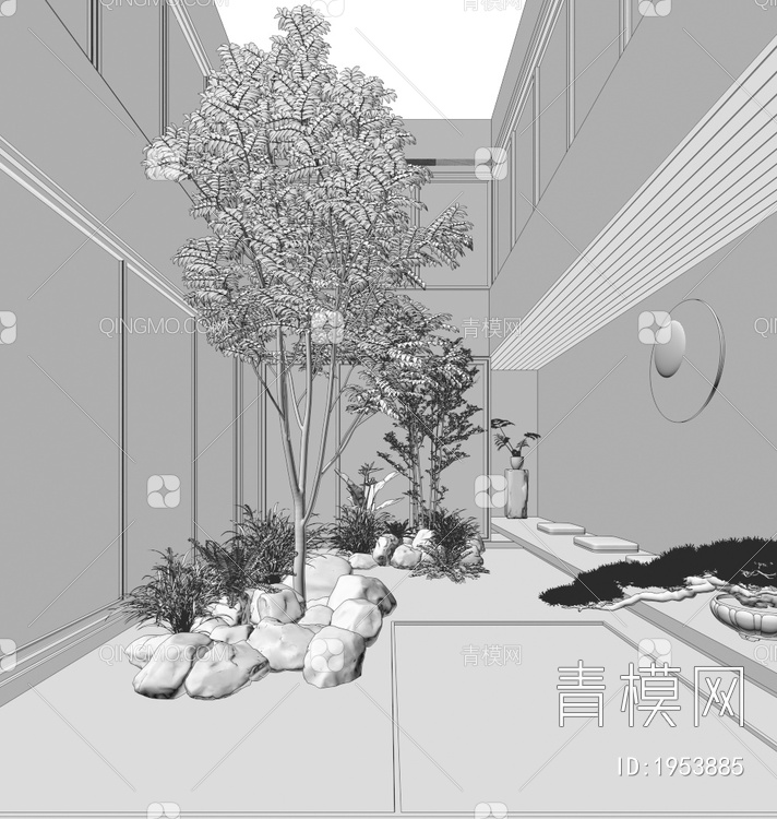 庭院景观3D模型下载【ID:1953885】