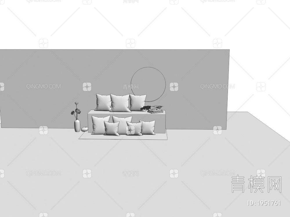 布艺抱枕3D模型下载【ID:1951761】