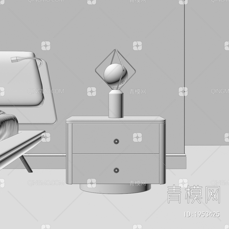 床头柜 柜子3D模型下载【ID:1953425】