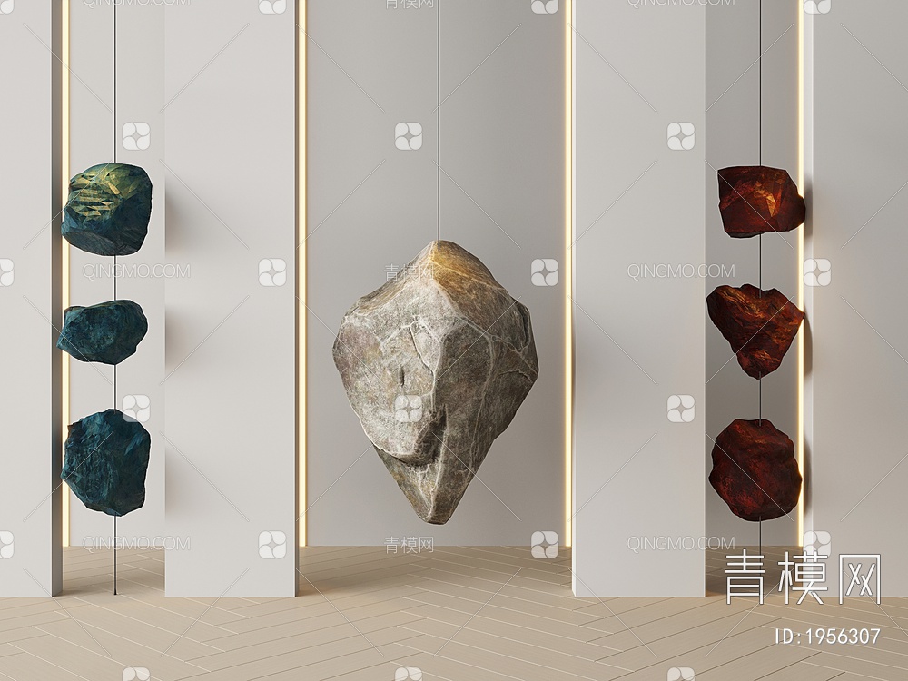 装饰石头，雕塑石头SU模型下载【ID:1956307】