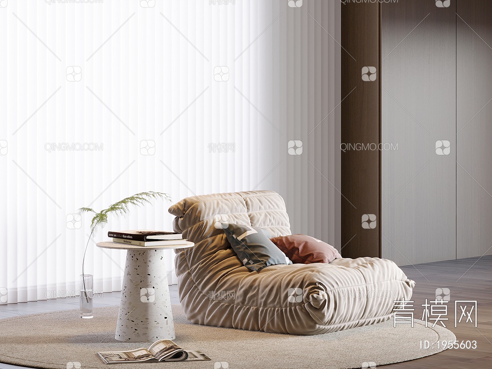 懒人沙发，角几边几，茶几3D模型下载【ID:1955603】