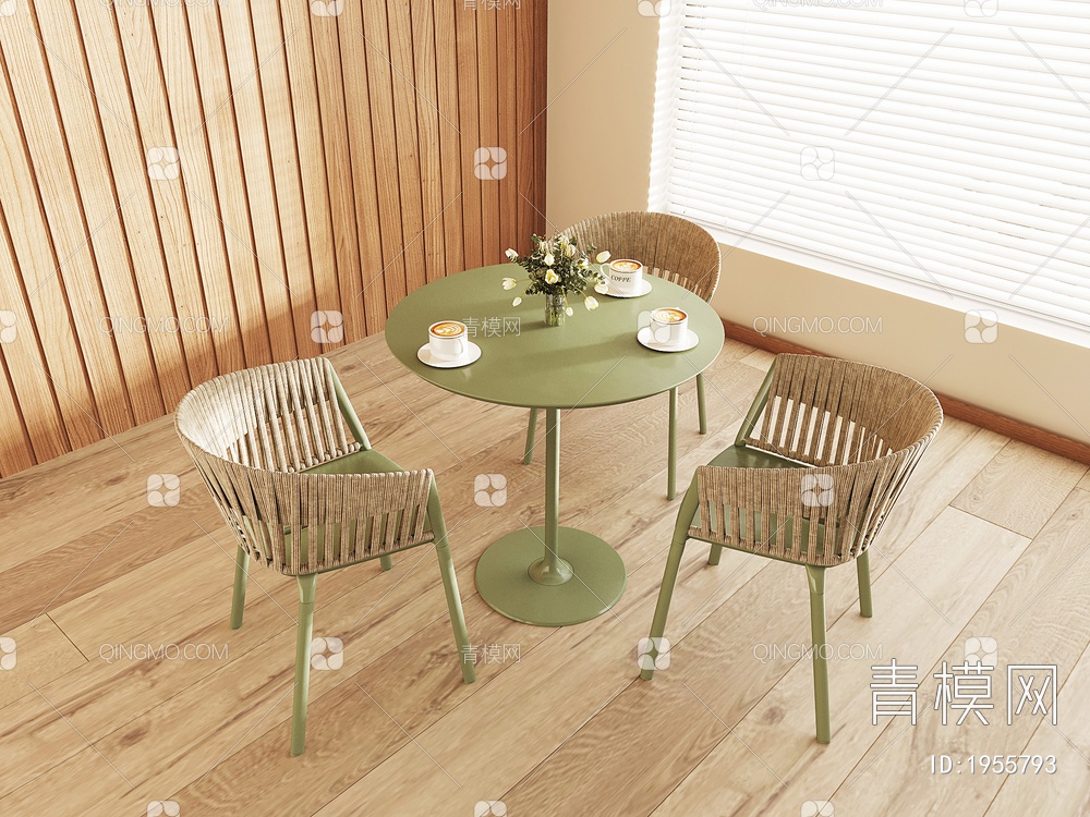 休闲桌椅，阳台桌椅。办公休闲区桌椅3D模型下载【ID:1955793】