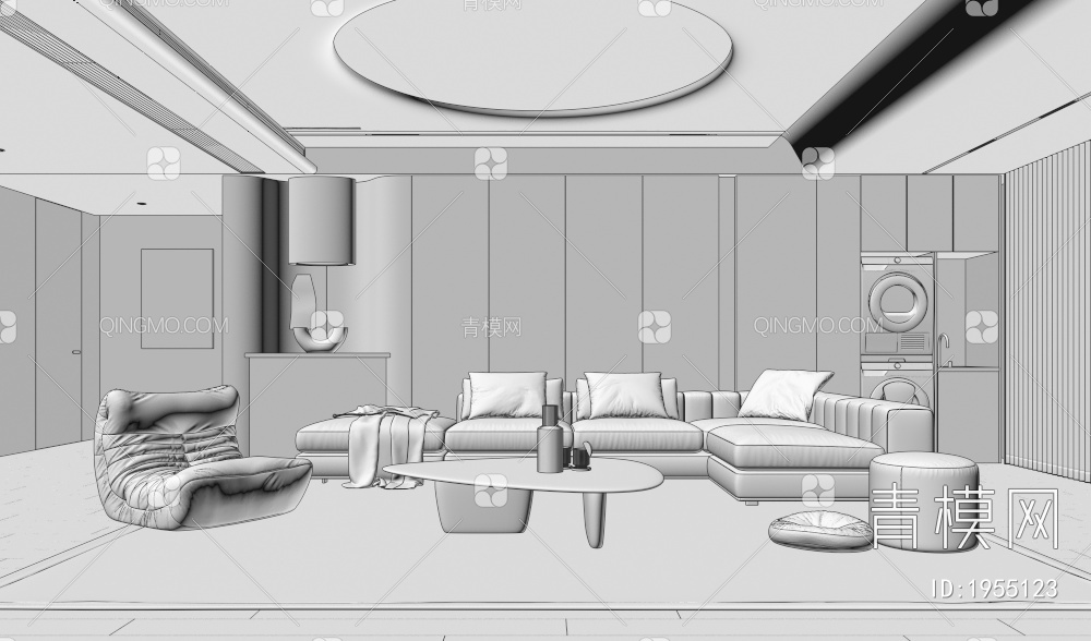 客厅3D模型下载【ID:1955123】