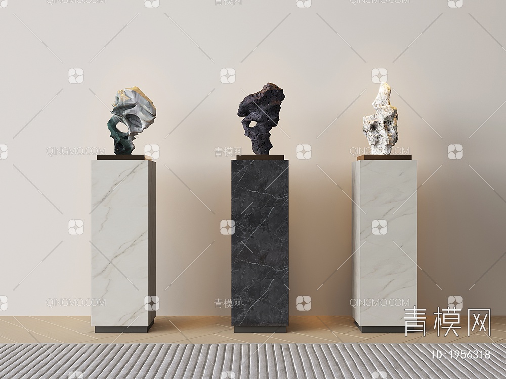 装饰石头，雕塑石头SU模型下载【ID:1956318】