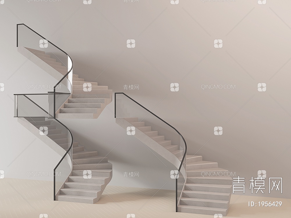 楼梯，旋转楼梯SU模型下载【ID:1956429】