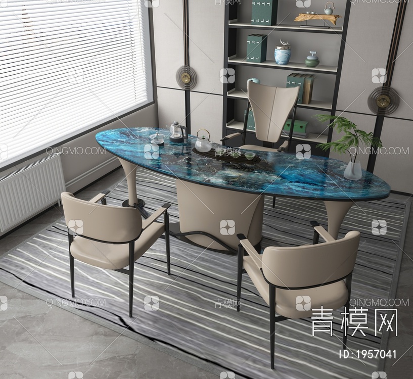茶桌椅组合3D模型下载【ID:1957041】