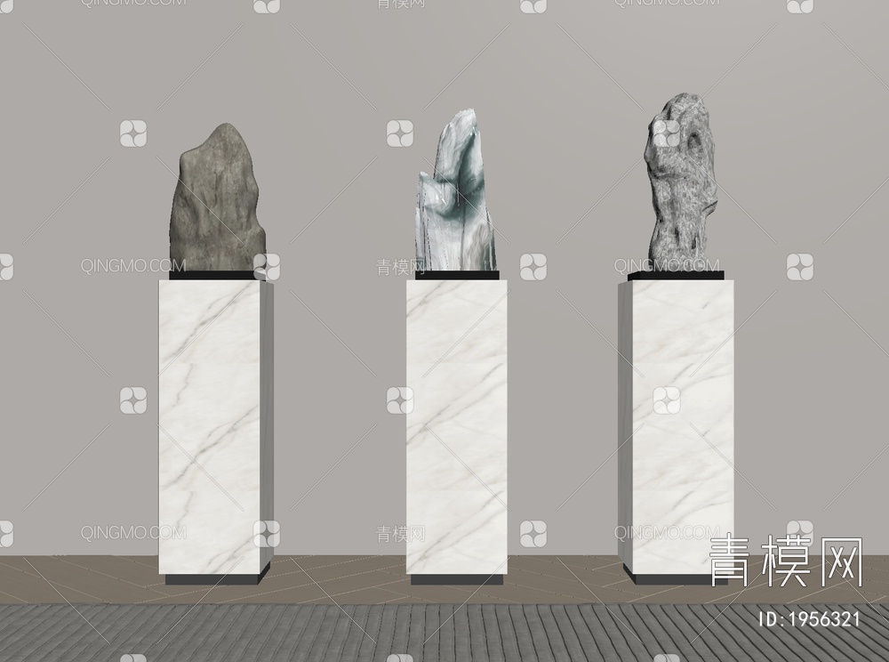 装饰石头，雕塑石头SU模型下载【ID:1956321】