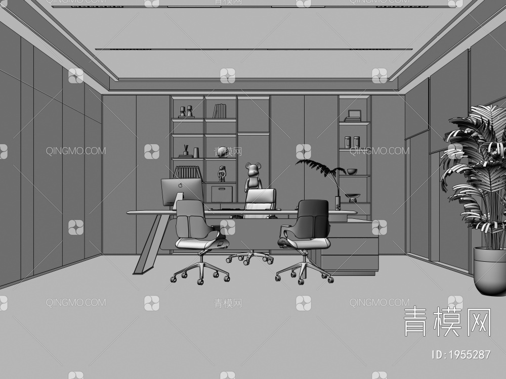 经理办公室  董事长办公室3D模型下载【ID:1955287】