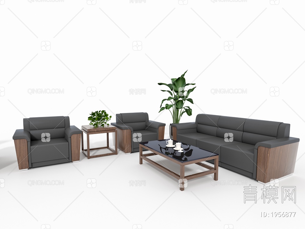办公桌椅 办公室沙发 接待室沙发 经理办公桌3D模型下载【ID:1956877】