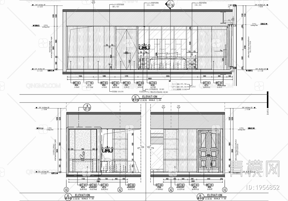 600㎡复式别墅豪宅室内施工图 家装 豪宅 大平层 私宅 洋房 别墅 样板房【ID:1956852】