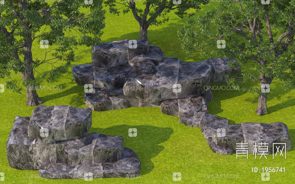 景观石3D模型下载【ID:1956741】