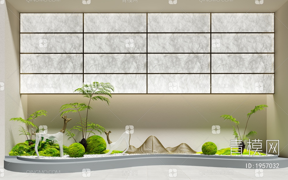 植物堆，植物造景，杜邦纸3D模型下载【ID:1957032】