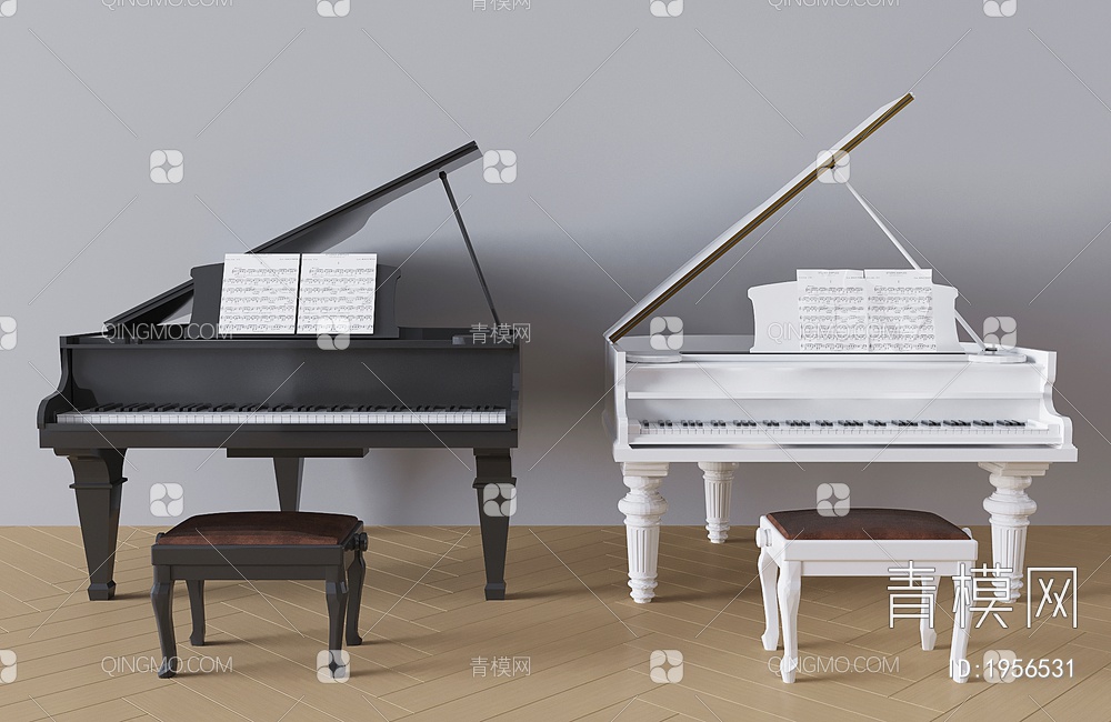 钢琴SU模型下载【ID:1956531】