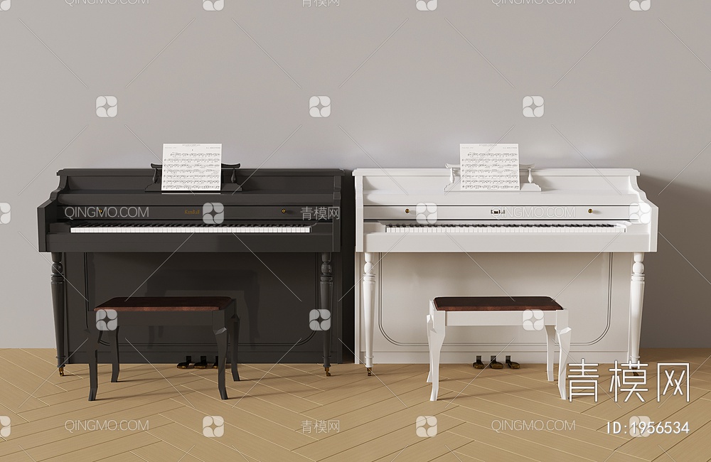 钢琴SU模型下载【ID:1956534】