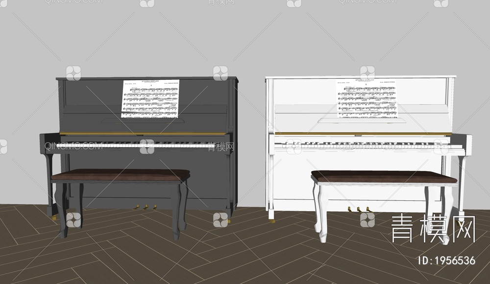 钢琴SU模型下载【ID:1956536】