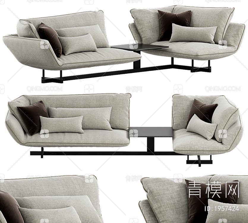 双人沙发3D模型下载【ID:1957424】