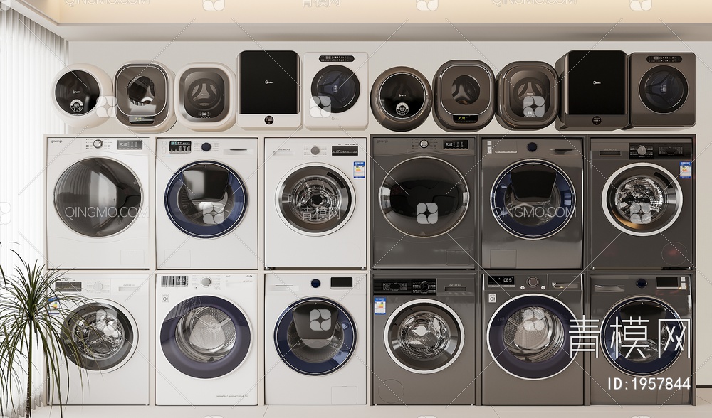 洗衣机组合 壁挂洗衣机 烘干机 滚筒洗衣机 迷你洗衣机3D模型下载【ID:1957844】