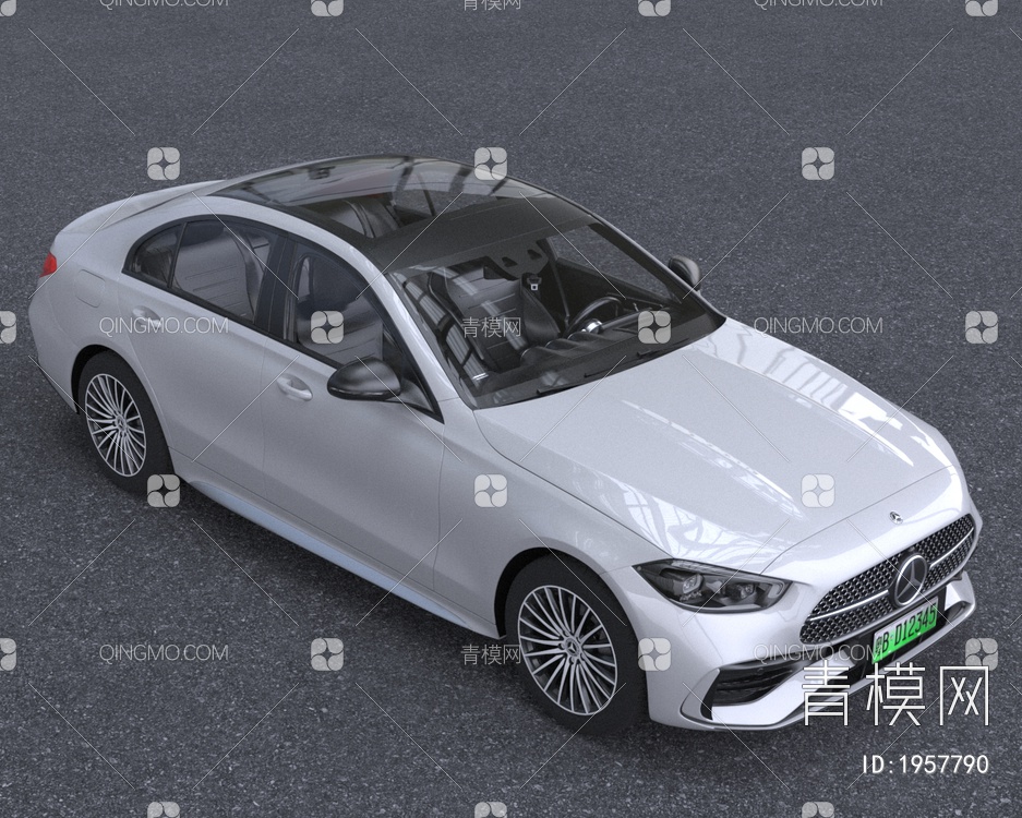 2022款奔驰C级CSedan汽车低配版3D模型下载【ID:1957790】