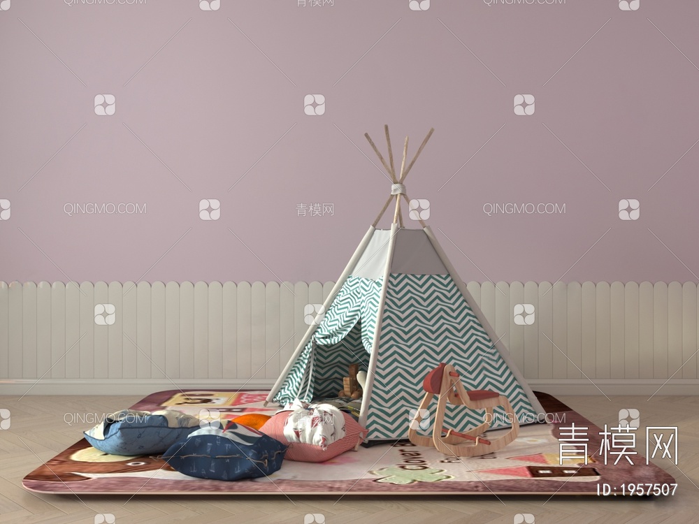 儿童幼儿园帐篷3D模型下载【ID:1957507】