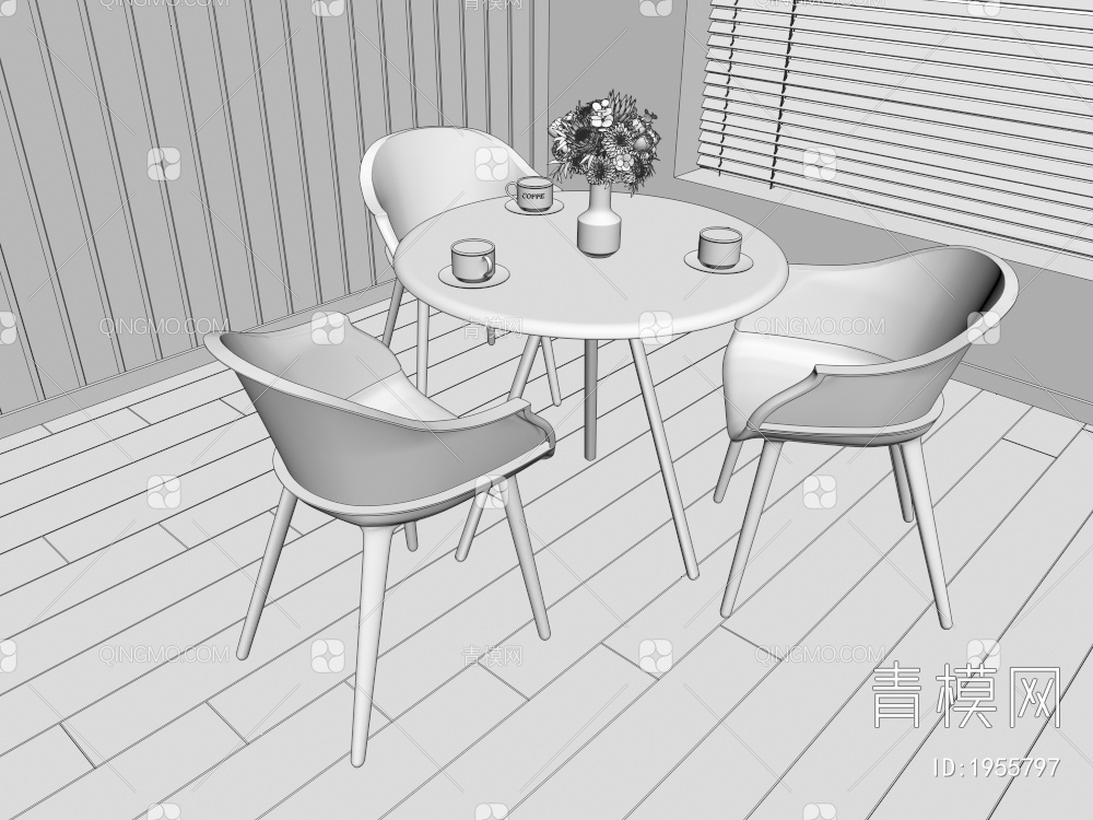 休闲桌椅3D模型下载【ID:1955797】