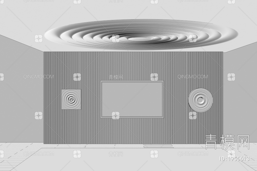 水波纹吊顶，水波纹灯3D模型下载【ID:1955613】