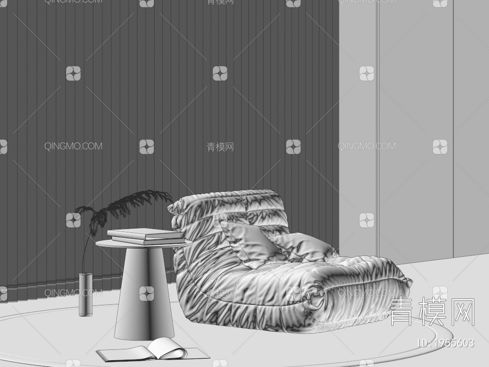 懒人沙发，角几边几，茶几3D模型下载【ID:1955603】