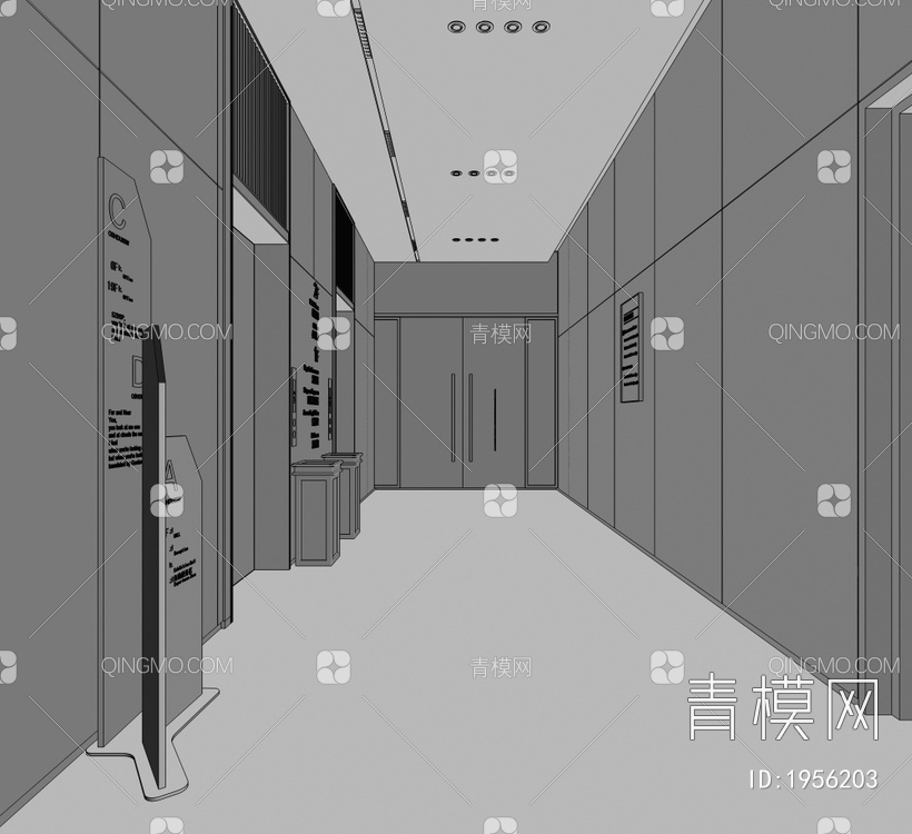 电梯间3D模型下载【ID:1956203】