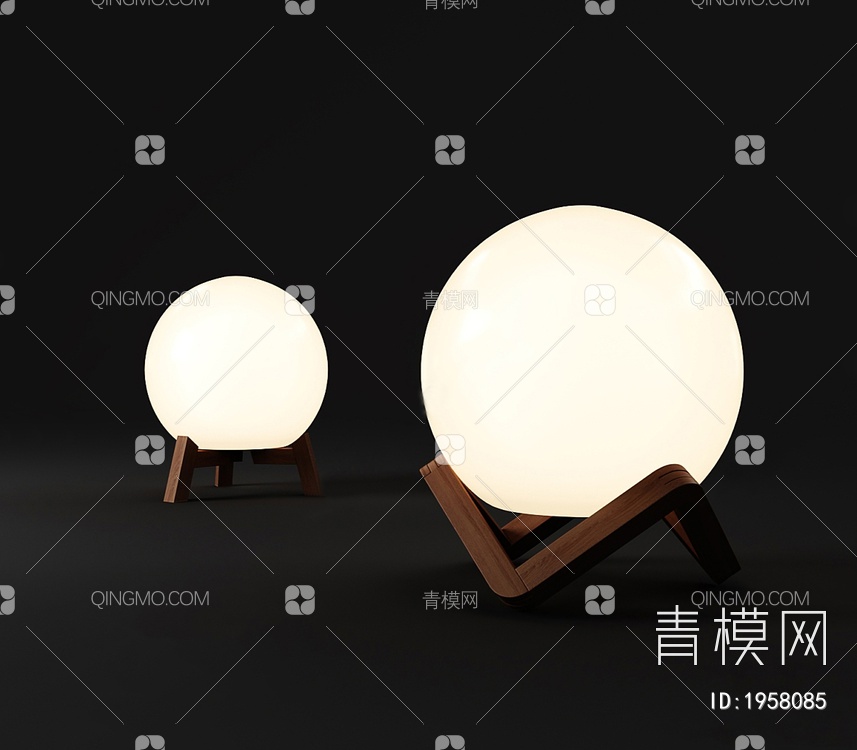 圆球形台灯3D模型下载【ID:1958085】