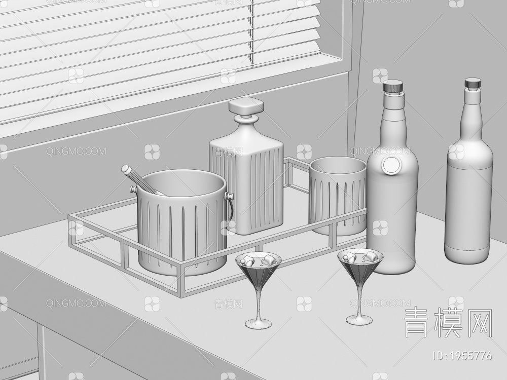 酒水，水杯食物饮料，摆件3D模型下载【ID:1955776】