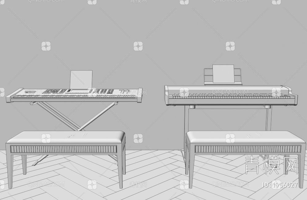 电子钢琴3D模型下载【ID:1956027】
