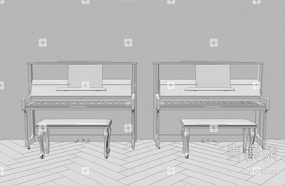 钢琴3D模型下载【ID:1956022】