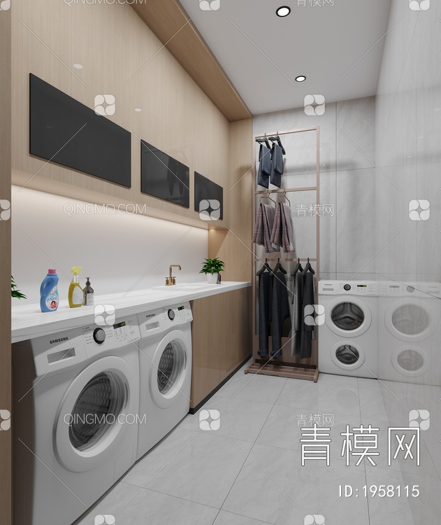 洗衣房3D模型下载【ID:1958115】