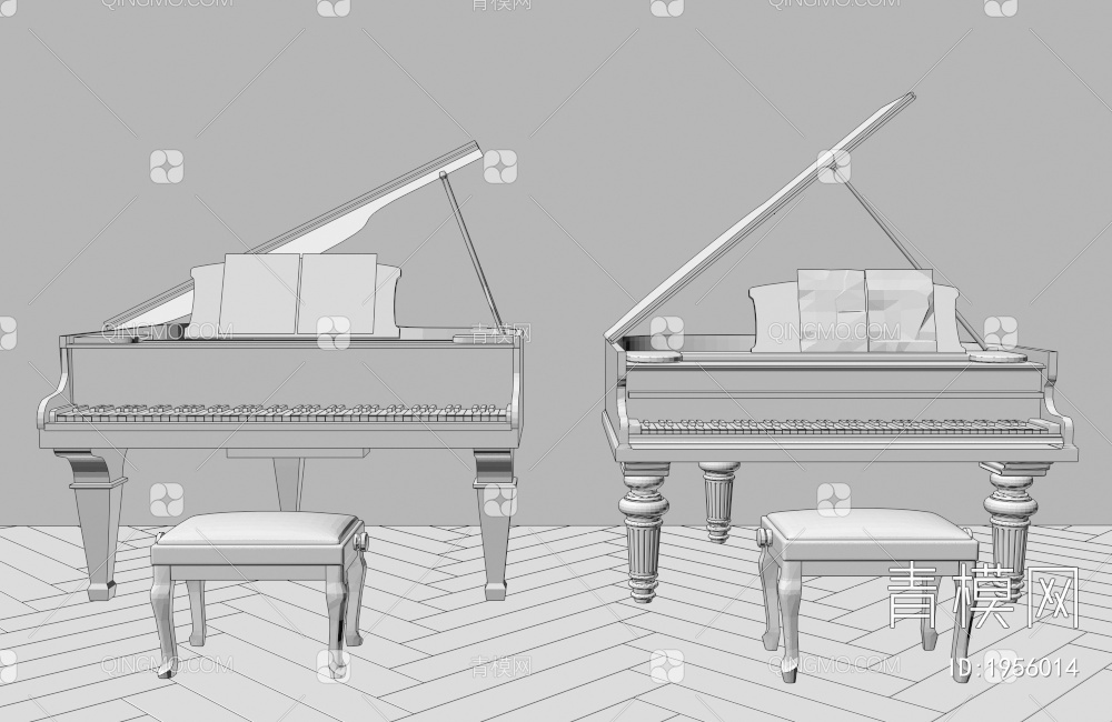 钢琴3D模型下载【ID:1956014】