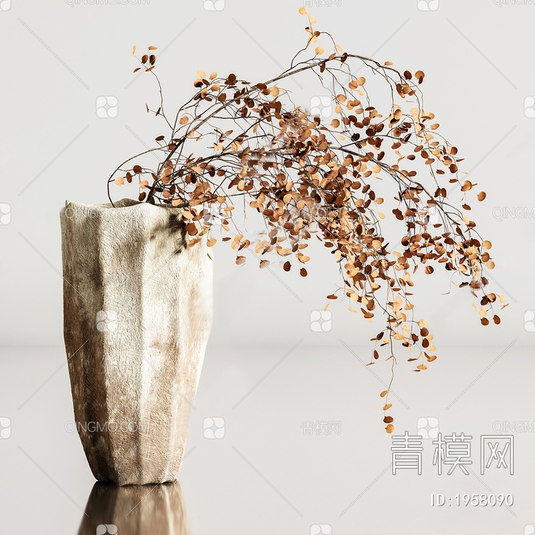 花瓶花艺3D模型下载【ID:1958090】