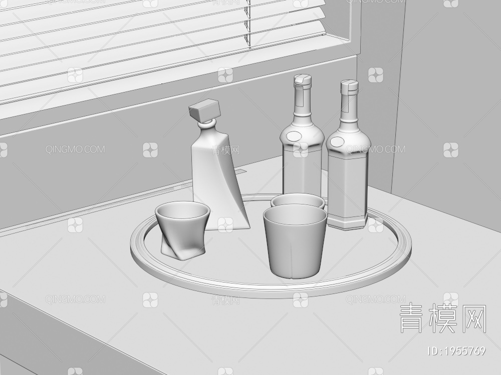 酒水，水杯食物饮料，摆件3D模型下载【ID:1955769】